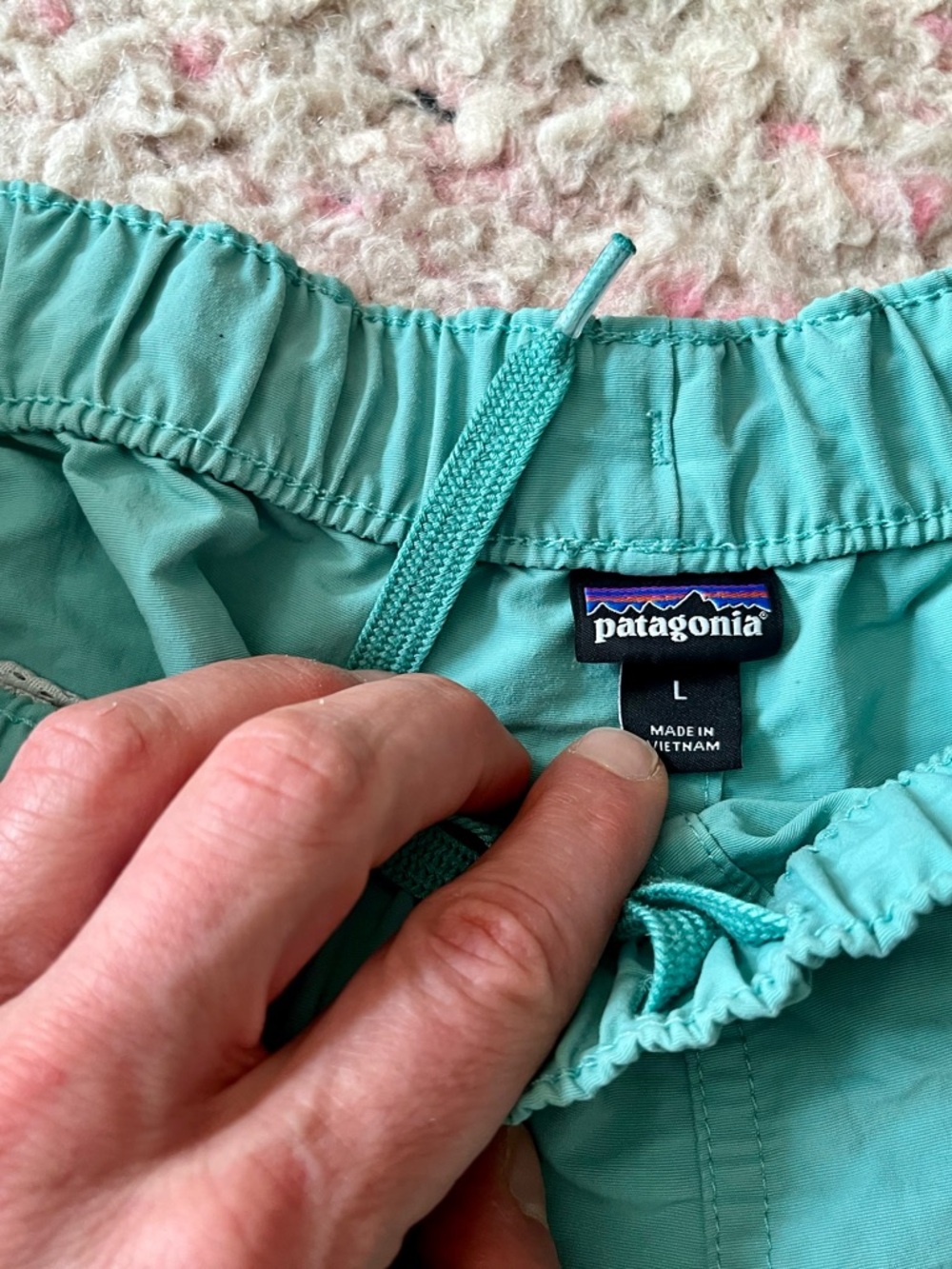 Patagonia Women's Mint Green Athletic Lounge Shorts - Picture 2 of 2